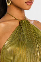 Emma | Vestito Halter Aperto sulla Schiena Metallico