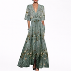 Valentina | Abito Maxi Elegante con Scollo Profondo