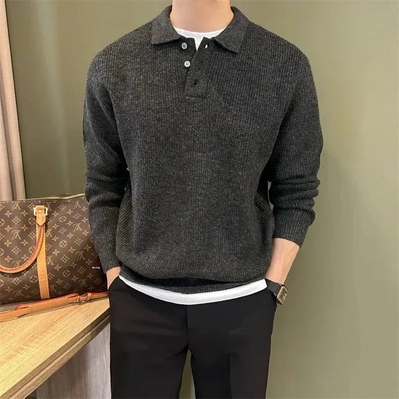 Elegante maglione polo lavorato a maglia