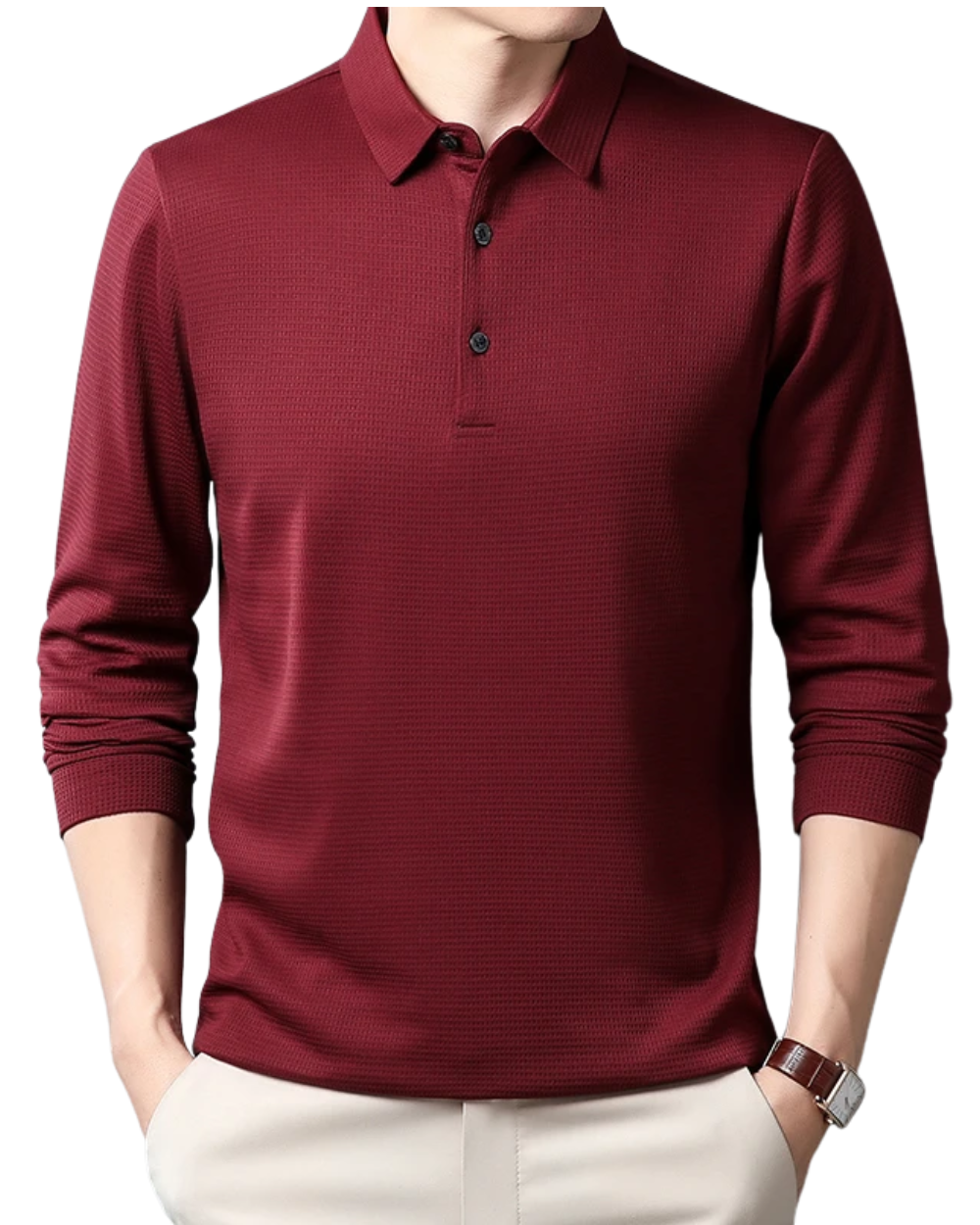 Polo elegante a maniche lunghe