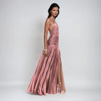 Emma | Vestito Halter Aperto sulla Schiena Metallico